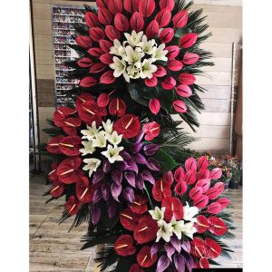 تاج گل سه طبقه تبریک - کد 244